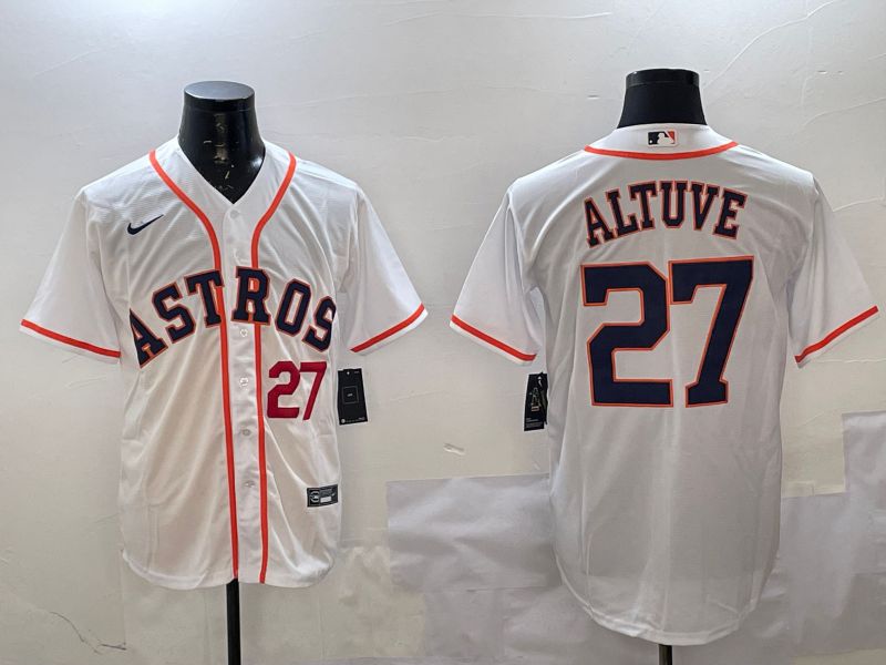 Men Houston Astros #27 Altuve White Game 2025 Nike MLB Jersey style 4